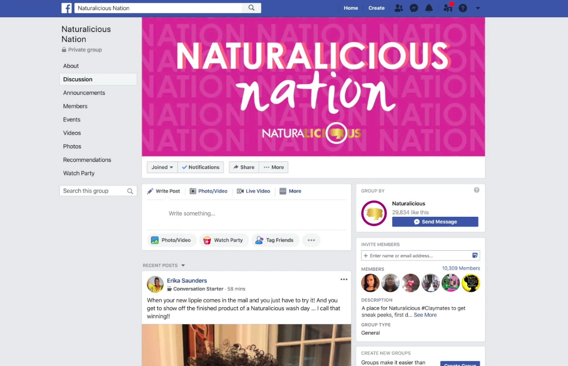 2.NaturaliciousのFacebookコミュニティ