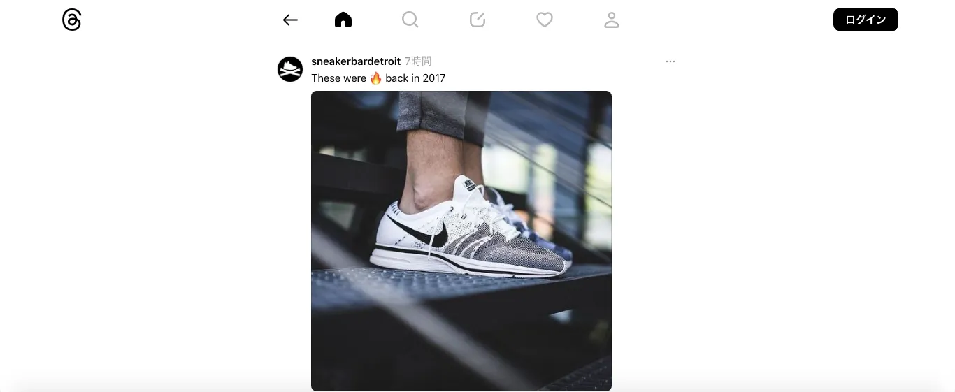 ▲ログインせずとも、Threadsにアクセスするだけでスレッドを閲覧できる